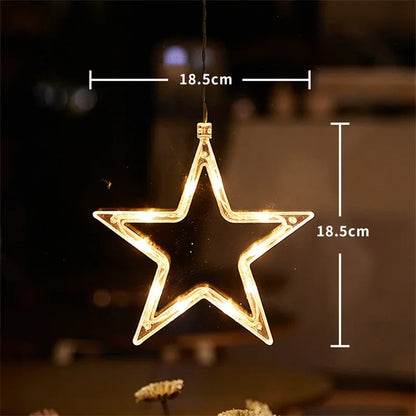 Christmas LED Window Hanging Light Ornaments Battery Operated