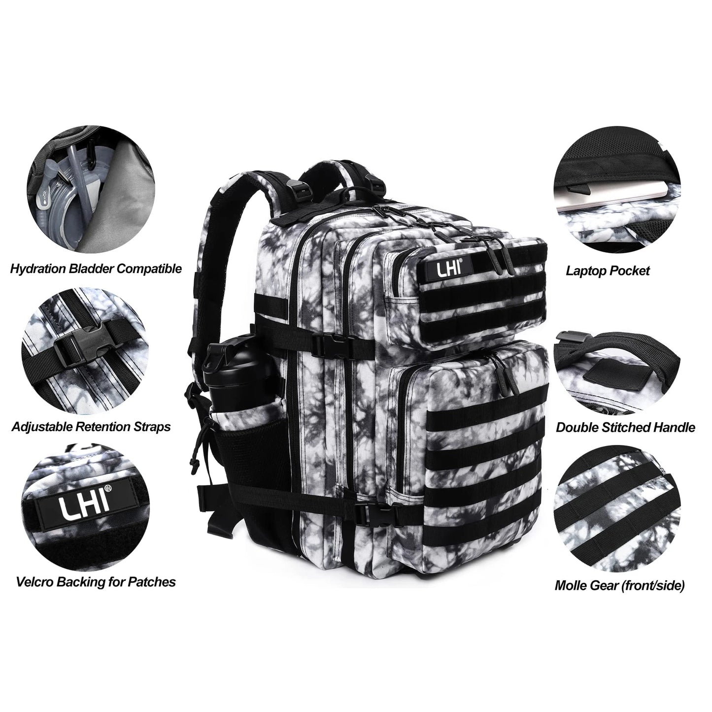 45L Tactical Backpack – Large Military Rucksack for Hiking & Gym