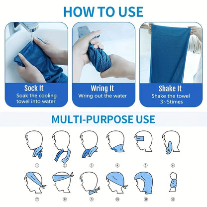 Cooling Sports Towel with Portable Bottle Case – Quick Dry, Ice Cold Sensation