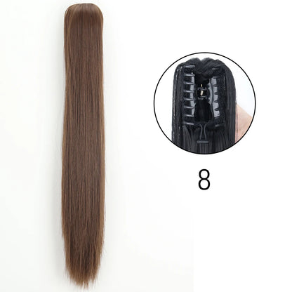 Claw Clip Ponytail Hair Extension 24 Inch Wavy Synthetic Heat Resistant