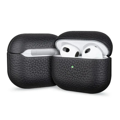 Genuine Leather AirPods Case – Litchi Texture, Italian Style