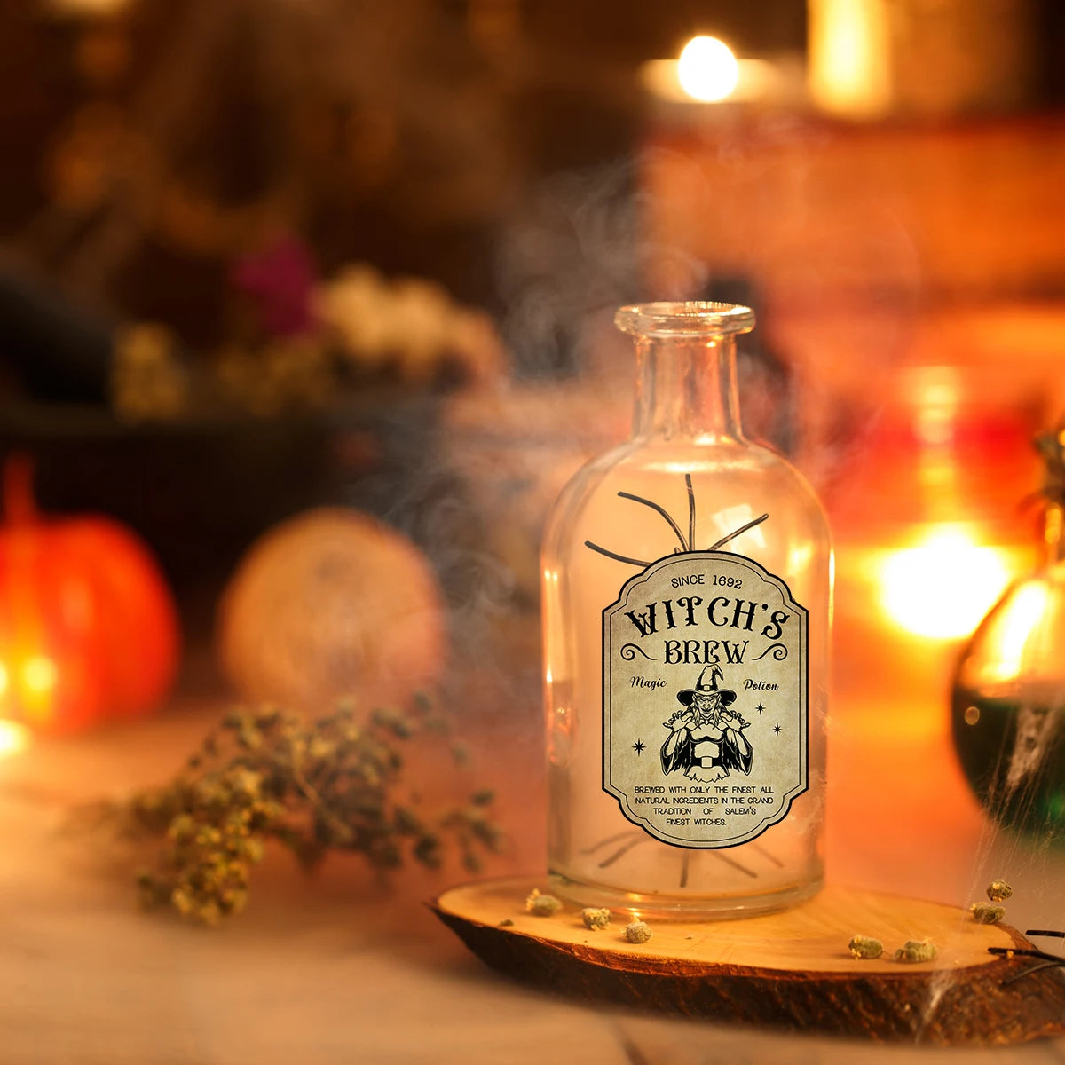 Halloween Wine Bottle Labels – Vintage Gothic Potion Stickers