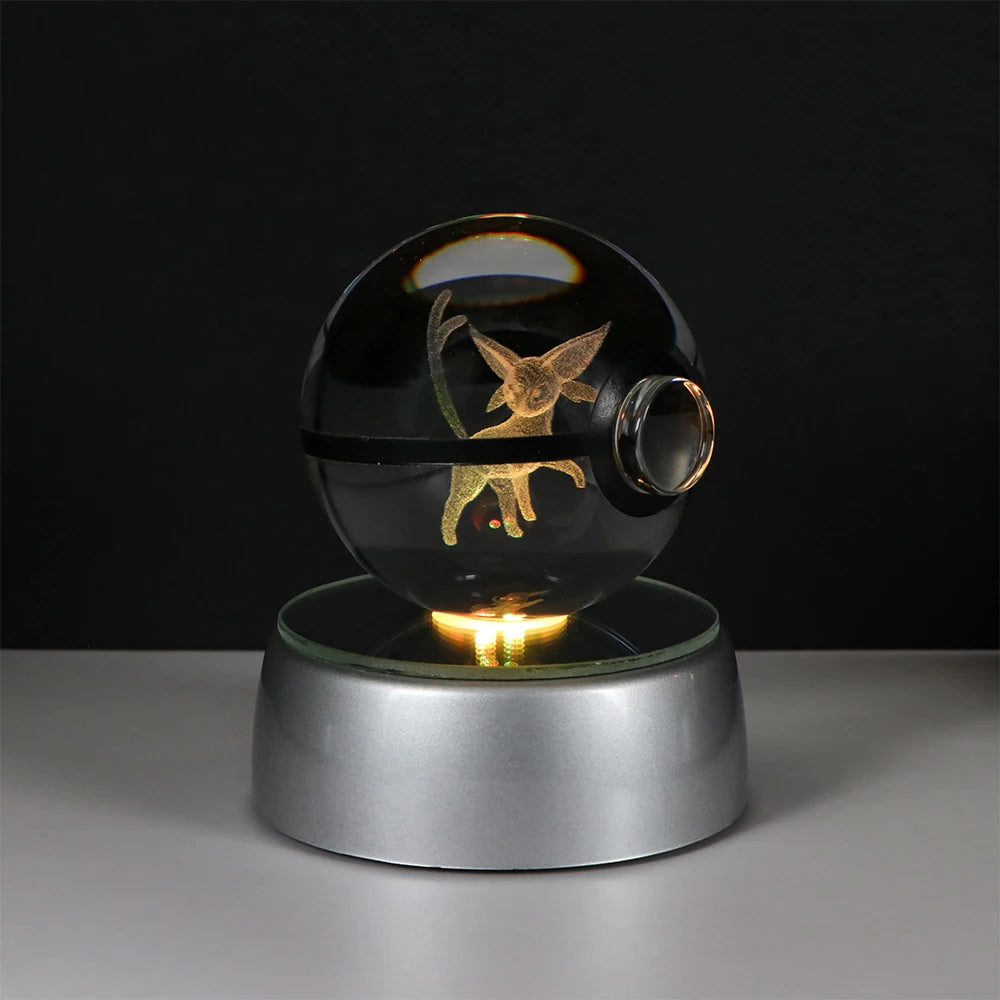 Pokémon Pikachu and Charizard 3D Crystal Poké Ball with LED Base