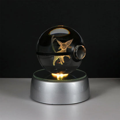 Pokémon Pikachu and Charizard 3D Crystal Poké Ball with LED Base