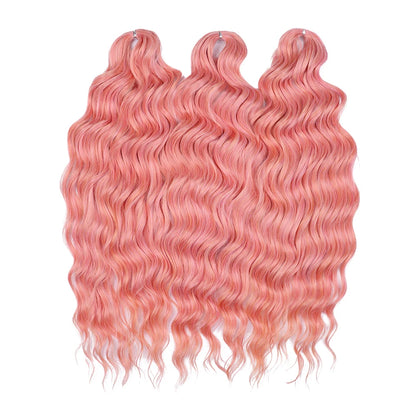 Deep Wave Braiding Hair Extensions 24 Inch – Synthetic Water Wave Crochet Hair