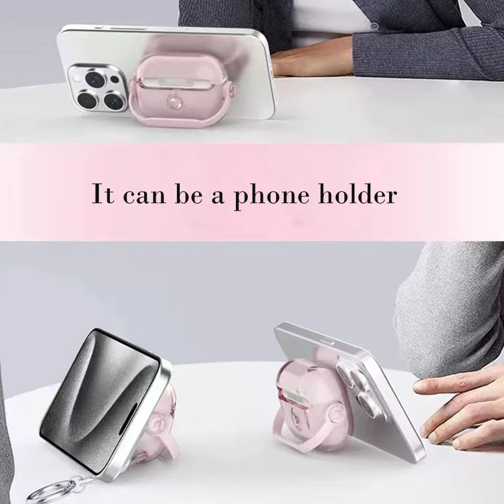 Clear AirPods Case with Security Lock Ring – Candy Color Cover