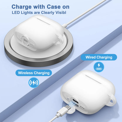 Silicone AirPods 4 Case with Wrist Strap & Carabiner Clip