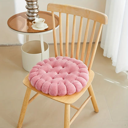 Biscuit Plush Chair Seat Cushion – Soft Tufted Seat Pad