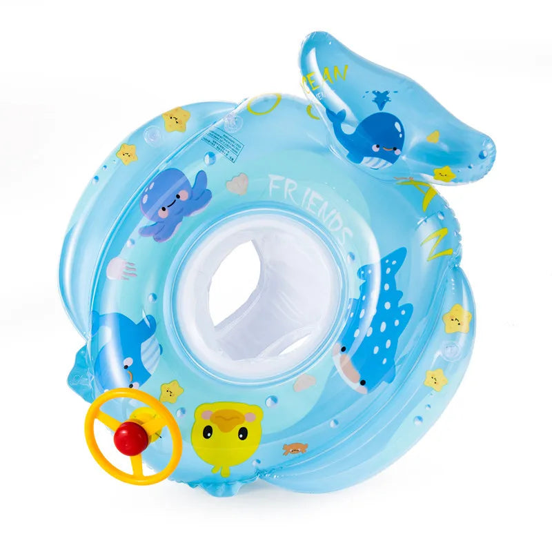Baby Swim Ring Inflatable Seat Float with Ocean Friends Print