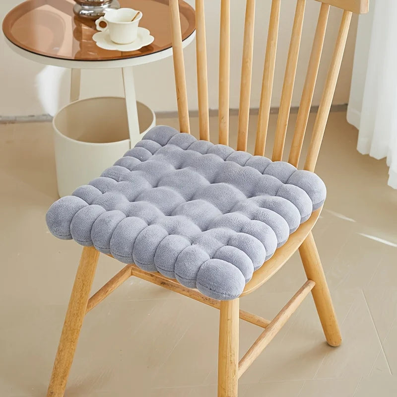 Biscuit Plush Chair Seat Cushion – Soft Tufted Seat Pad