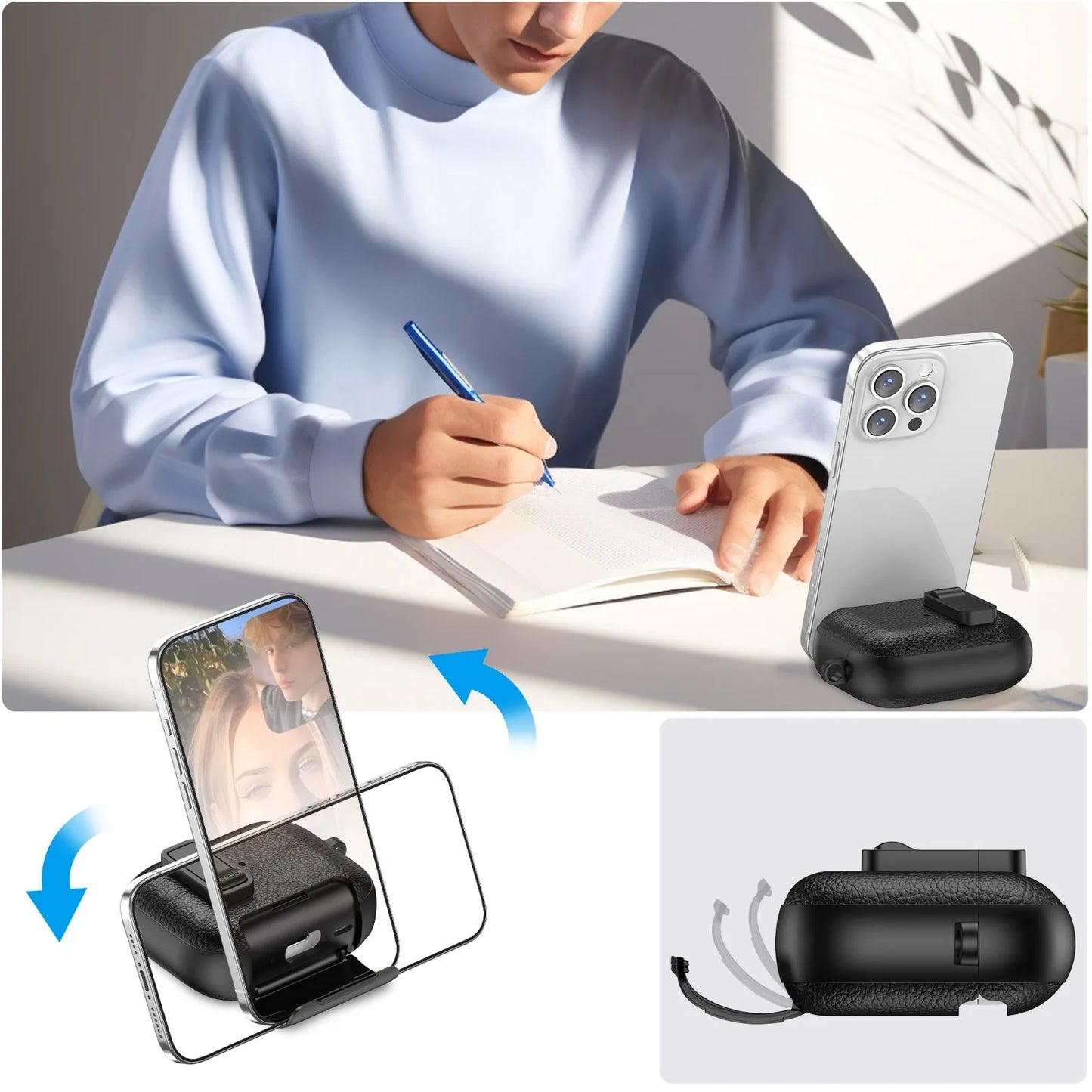 AirPods Case with Phone Holder Clip & Carabiner – Fits AirPods 1/2/3/Pro/Pro 2/Pro 3/4