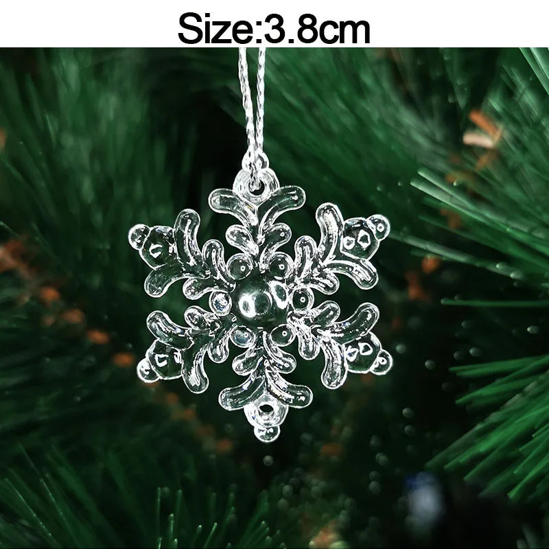 Crystal Acrylic Christmas Tree Hanging Ornaments – 5-Pack