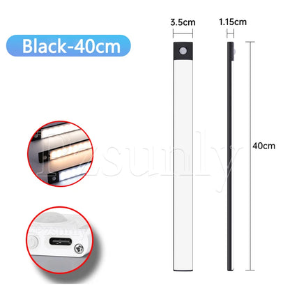 Motion Sensor LED Night Light – USB-C Rechargeable, 3 Color Modes, Stepless Dimming