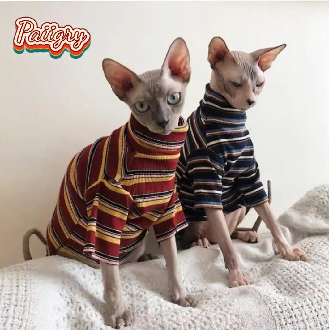 Hairless Cat Shirt – Retro Animal Print Short Sleeve Vest
