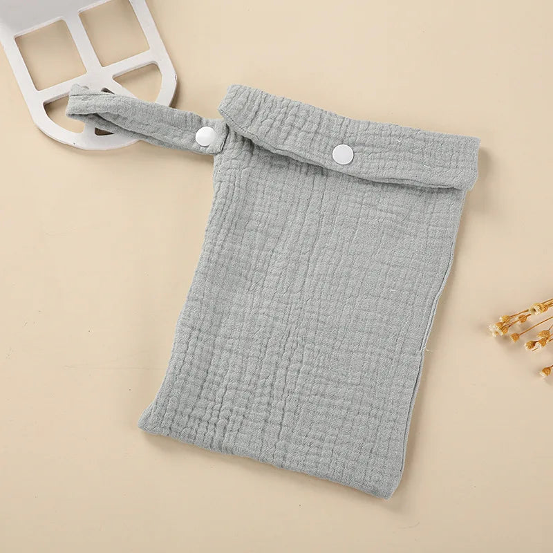 Organic Cotton Diaper Pouch – Double Layer Muslin Wet Bag