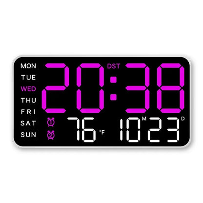 LED Digital Mirror Clock with Alarm, Temperature & Remote