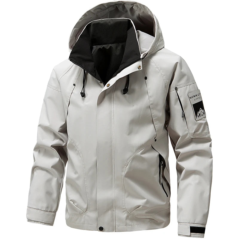 Men's Waterproof Hooded Windbreaker Jacket Hiking Outdoor