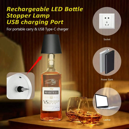 Wine Bottle Lamp – Rechargeable LED Cordless Touch Dimmer