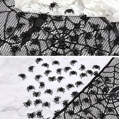 Plastic Mini Black Spiders Halloween Decoration (50/100pcs)