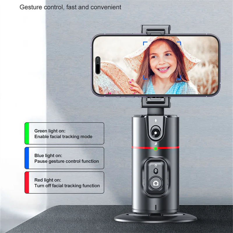 360° Gimbal Stabilizer Selfie Stick – Auto Face Tracking, Desktop Monopod for TikTok