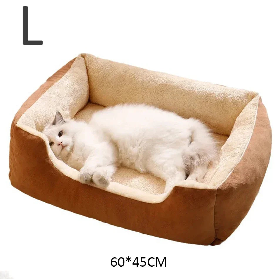 Plush Pet Sofa Bed – Soft Cushion for Dogs & Cats, S/M/L