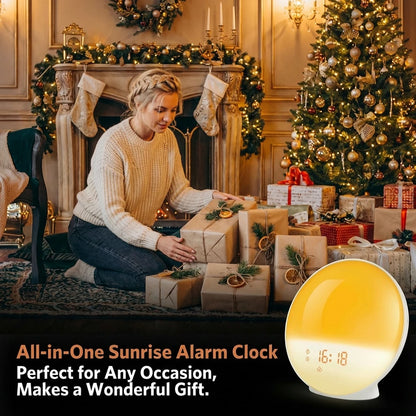 Sunrise Wake-Up Light Alarm Clock with FM Radio & 7 Colors