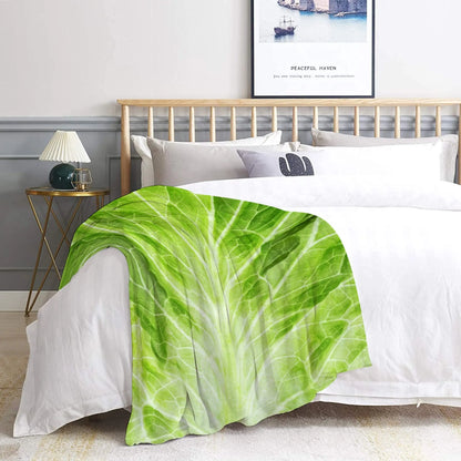 Cabbage Throw Blanket – Funny Novelty Lettuce Plush Blanket, 4 Sizes