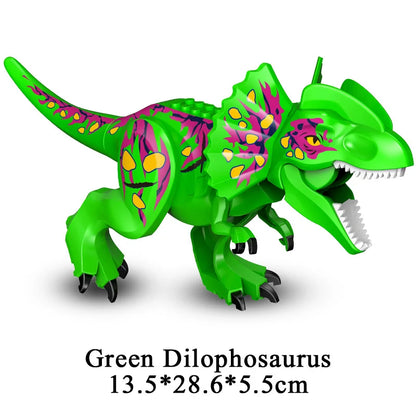 Jurassic Dinosaur Building Blocks Figures – T-Rex Raptor Triceratops MOC Models