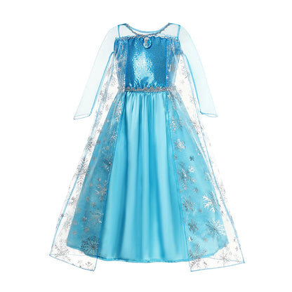 Elsa Princess Dress Girls Frozen Costume Set with Accessories