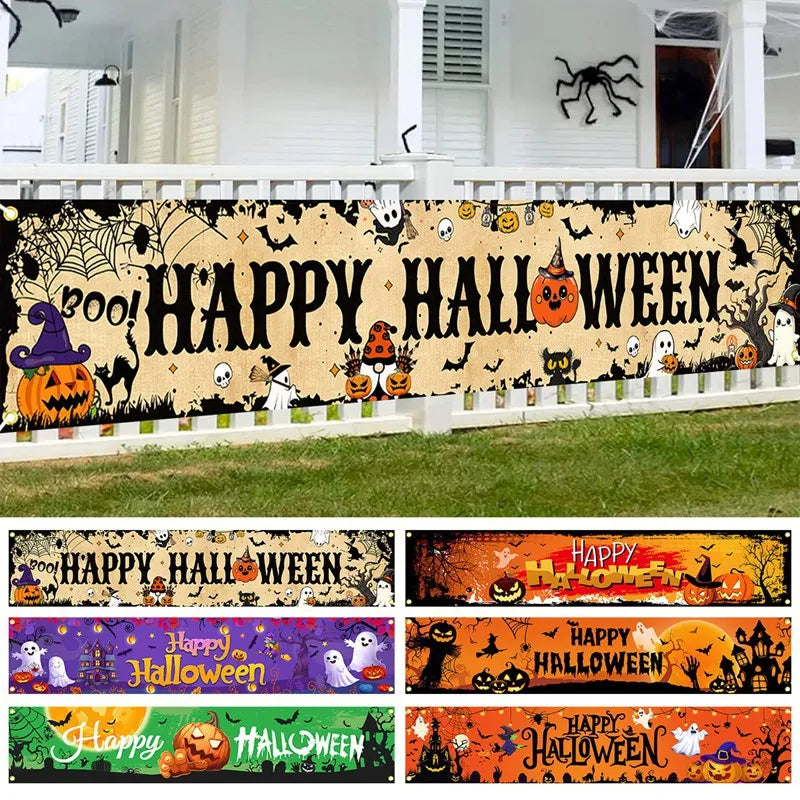 Halloween Banner Outdoor Decoration – Pumpkin Ghost Yard Sign