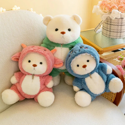 Kawaii Bear Plush Stuffed Toy in Costume – Soft Teddy Doll