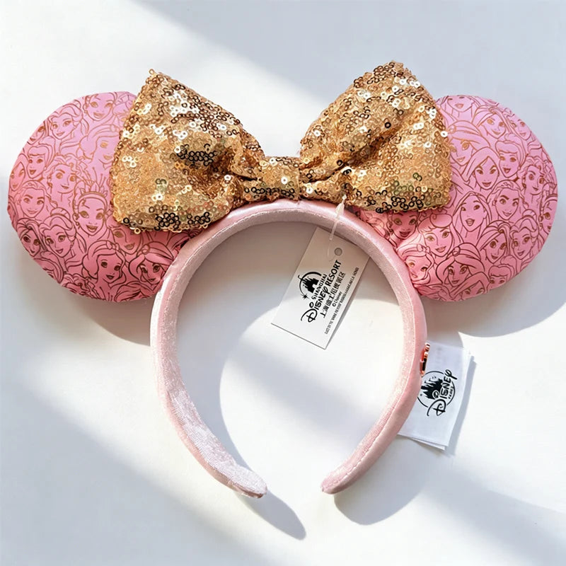 Minnie Mouse Sequin Ears Headband with Bow – Disney Park Style