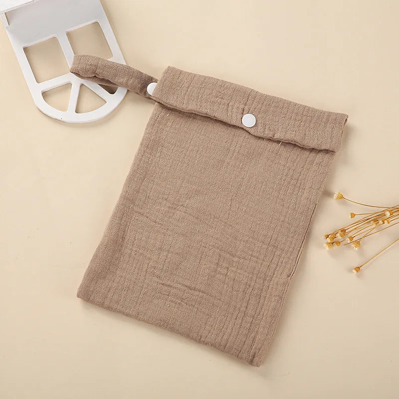 Organic Cotton Diaper Pouch – Double Layer Muslin Wet Bag