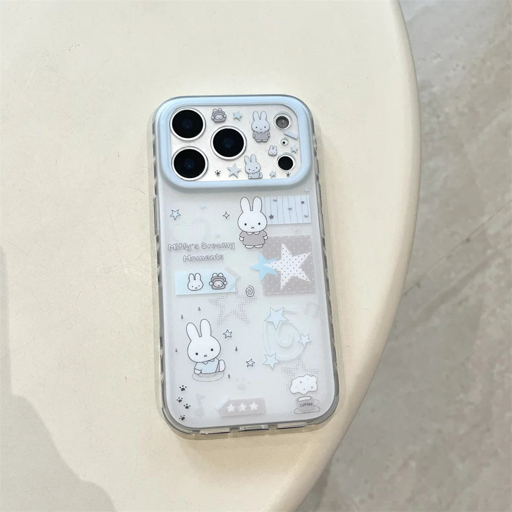Cute Star Line Rabbit iPhone Case