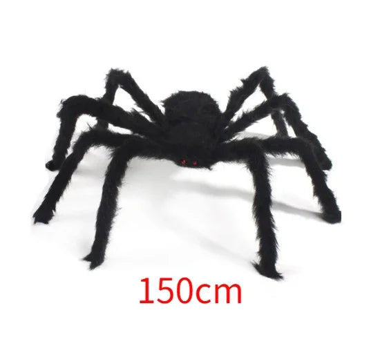 Giant Plush Black Spider Halloween Decoration – Multiple Sizes