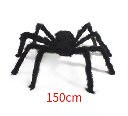 Giant Plush Black Spider Halloween Decoration – Multiple Sizes
