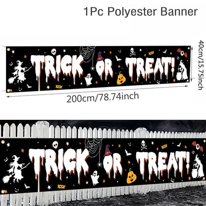 Halloween Banner Outdoor Decoration – Pumpkin Ghost Yard Sign