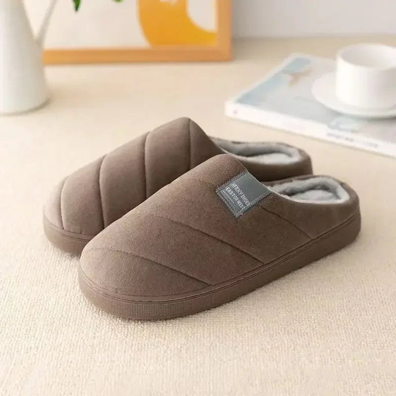 Winter Plush Slippers – Non-Slip Warm Indoor Shoes for Men & Women