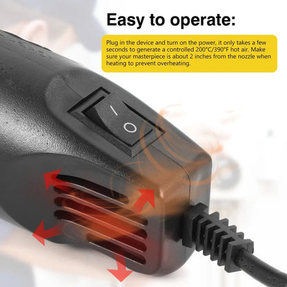 Mini Heat Gun Electric DIY Tool for Shrink Wrap & Crafts