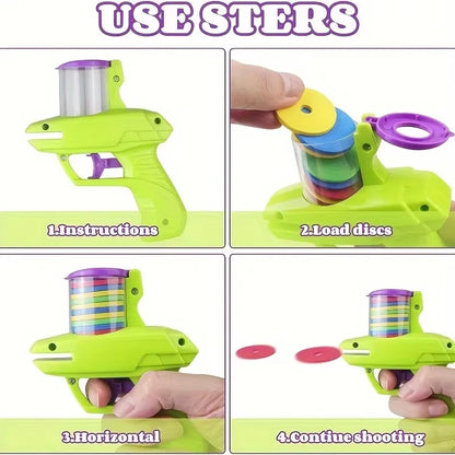 Interactive Foam Disc Launcher Pet Toy with 15 Frisbees