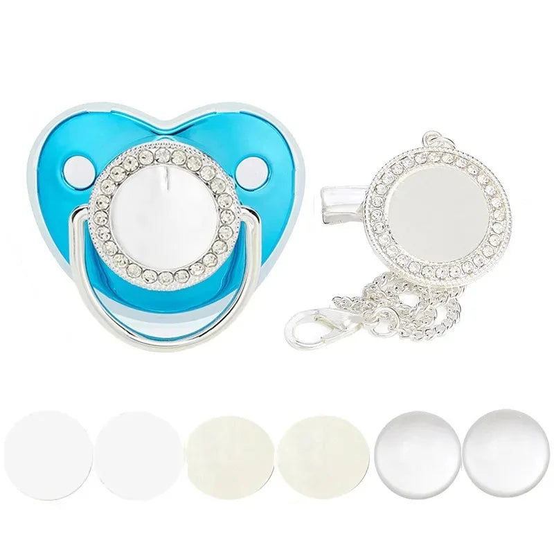 Luxury Bling Baby Pacifier & Clip Set – Personalized Newborn Dummy