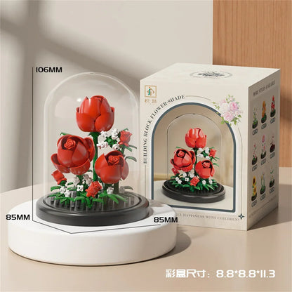 Flower Bouquet Micro Building Blocks – Bonsai Home Decor Puzzle