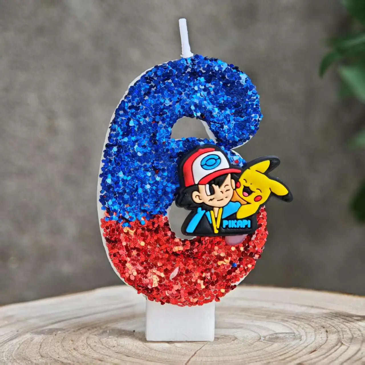 Pokemon Birthday Cake Number Candles – Glitter Anime Figure Decoration