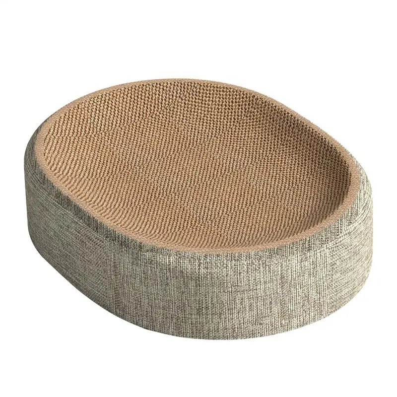 Oval Sisal Cat Scratcher Bed – 2-in-1 Scratching Pad & Sleeping Mat