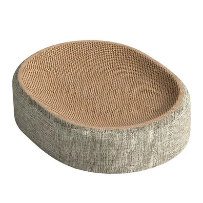 Oval Sisal Cat Scratcher Bed – 2-in-1 Scratching Pad & Sleeping Mat