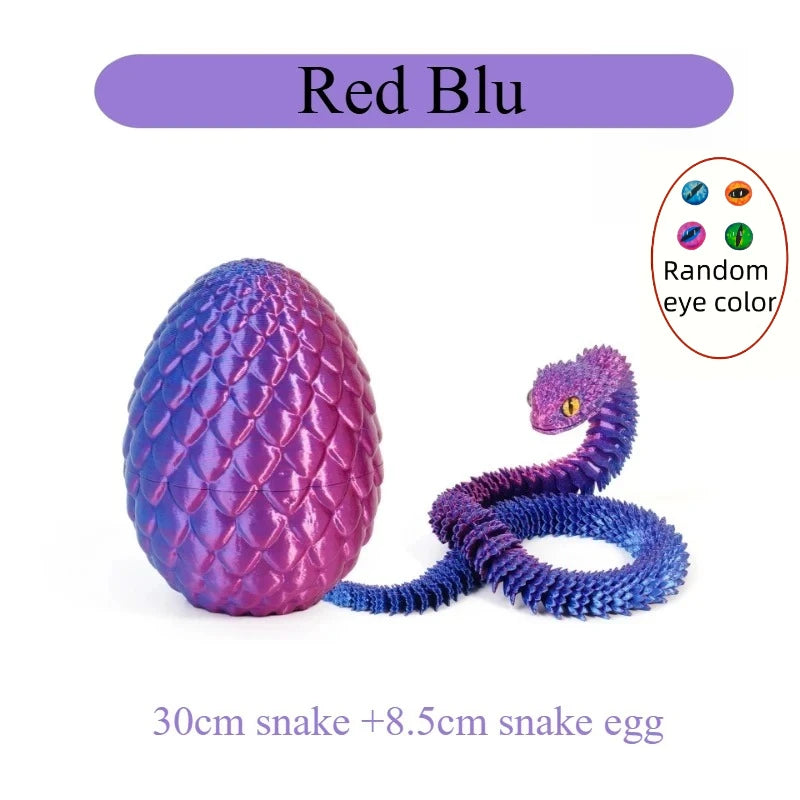 3D Printed Snake Egg Fidget Toy – Articulated Desk Ornament