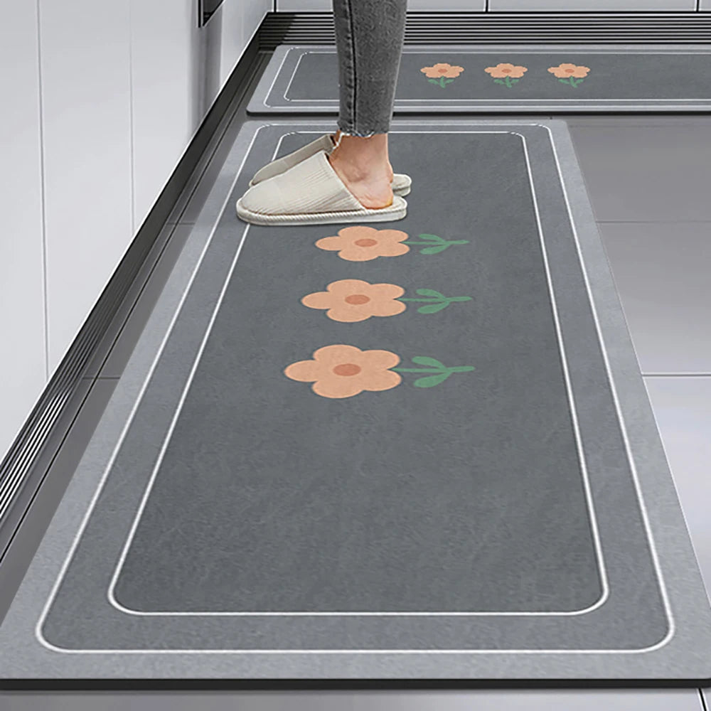 Non-Slip Kitchen Mat Set – Crystal Velvet Absorbent Rugs for Kitchen & Bathroom