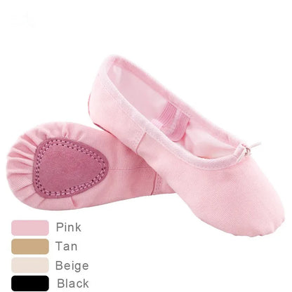 Canvas Ballet Slippers Split Sole Dance Shoes for Kids & Adults