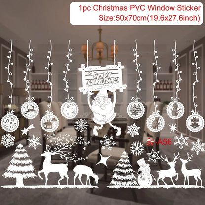 Christmas Window Wall Stickers – Festive PVC Decals