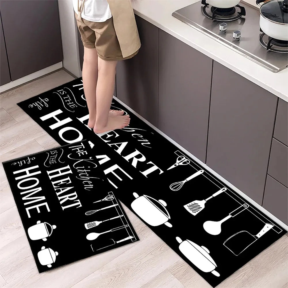 Non-Slip Kitchen Mat Set – Crystal Velvet Absorbent Rugs for Kitchen & Bathroom
